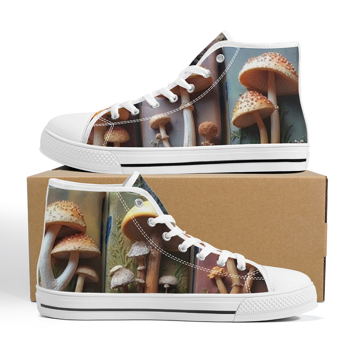 FWS High-Top Canvas Shoes With Customized Tongue - White