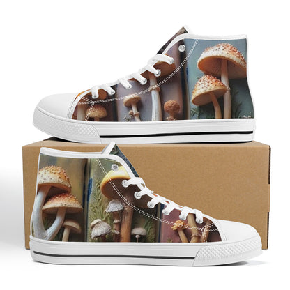 FWS High-Top Canvas Shoes With Customized Tongue - White