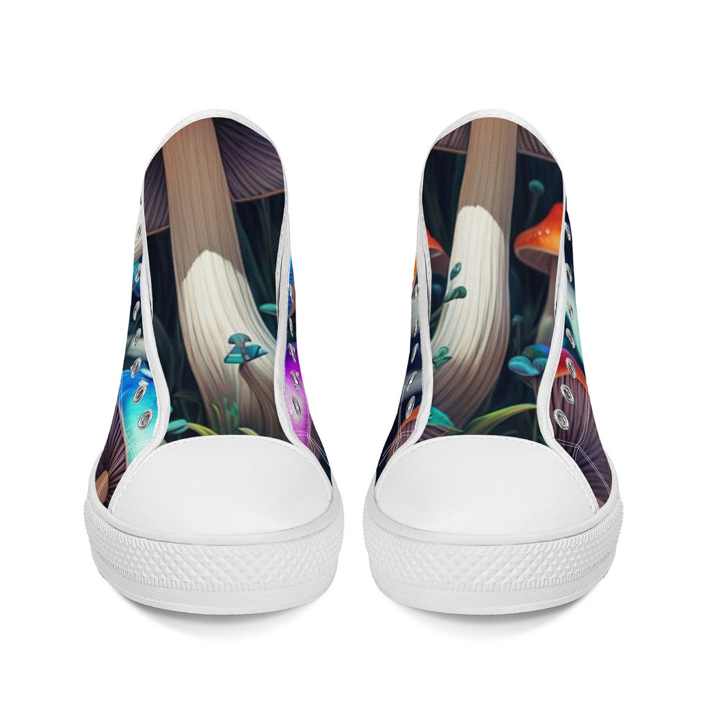 FWS High-Top Canvas Shoes With Customized Tongue - White