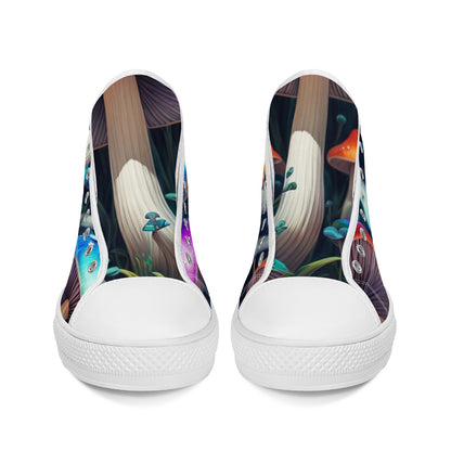 FWS High-Top Canvas Shoes With Customized Tongue - White