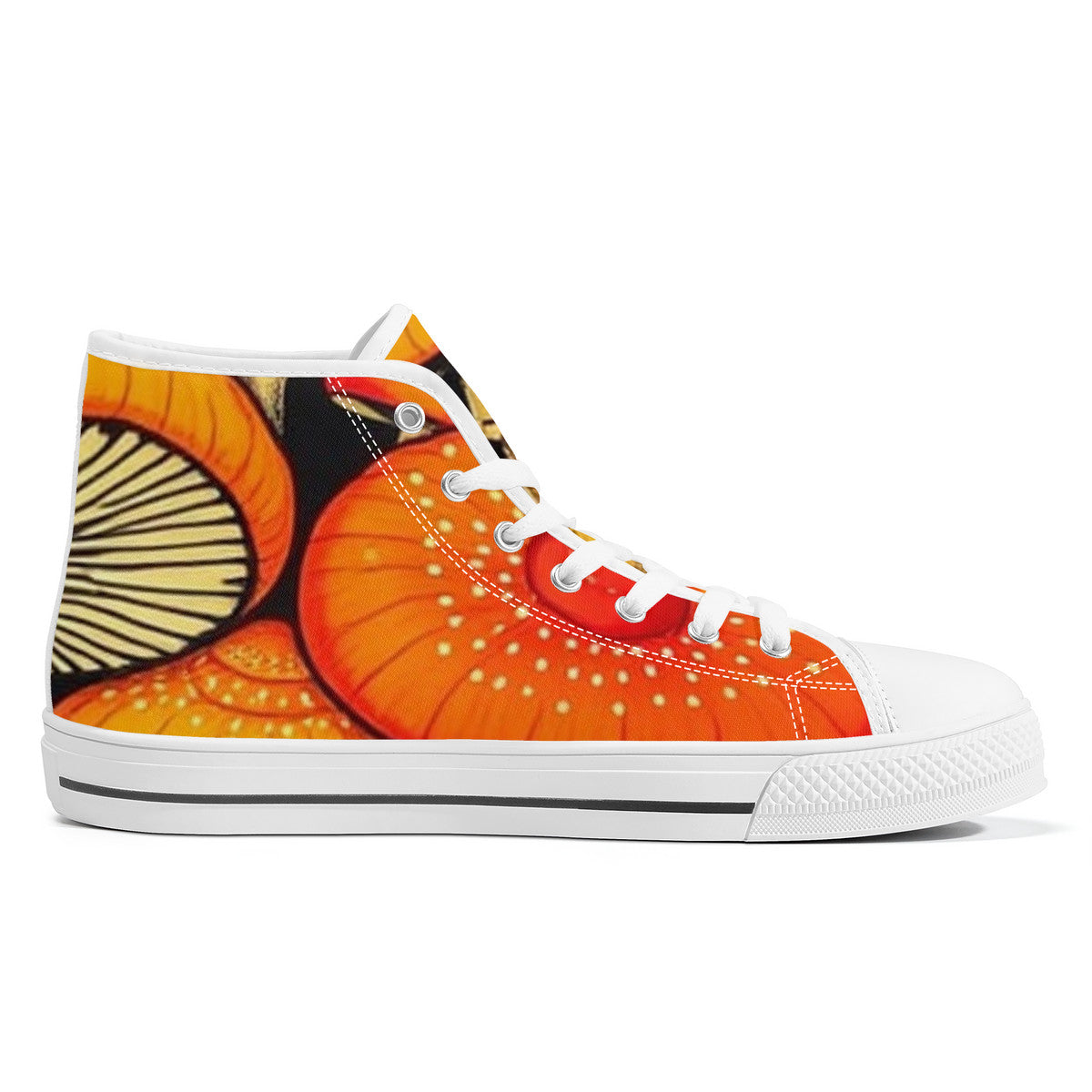 FWS High-Top Canvas Shoes With Customized Tongue - White