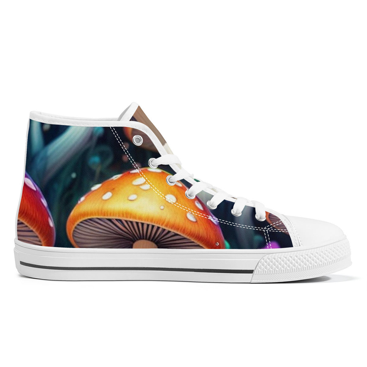 FWS High-Top Canvas Shoes With Customized Tongue - White