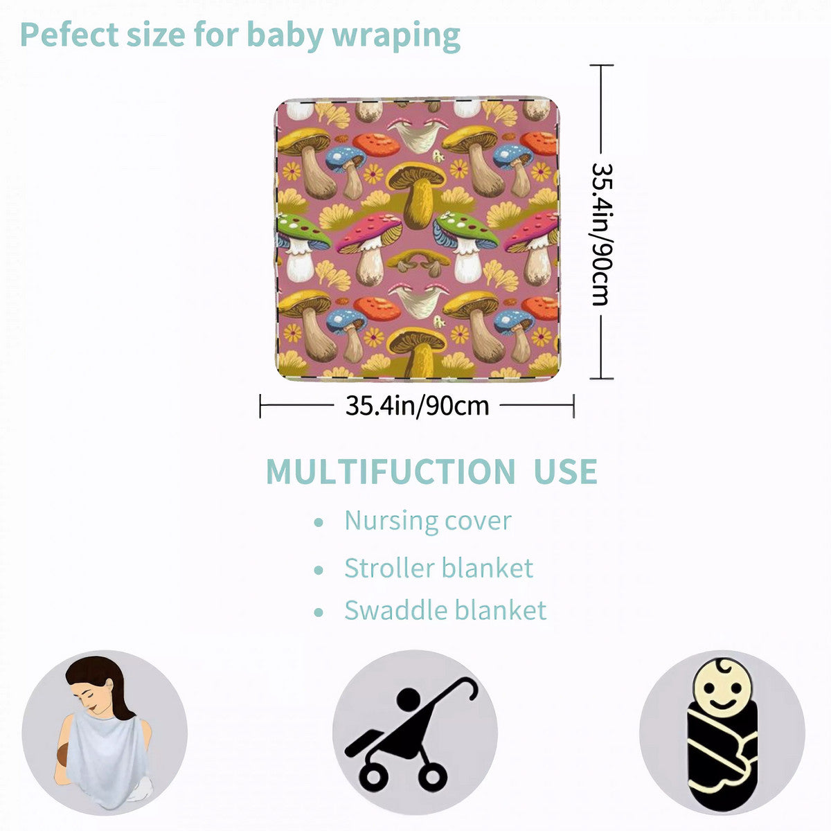 🍄✨ Baby Swaddle Blanket🍄✨