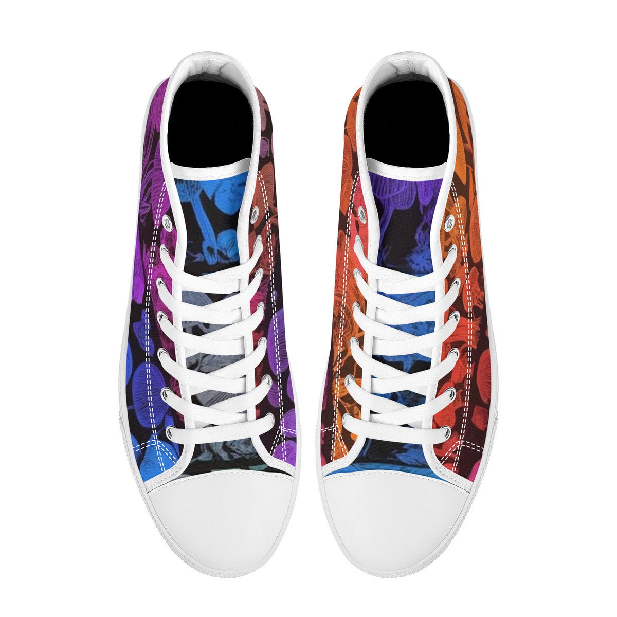 FWS High-Top Canvas Shoes With Customized Tongue - White