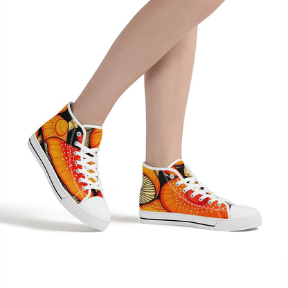 FWS High-Top Canvas Shoes With Customized Tongue - White