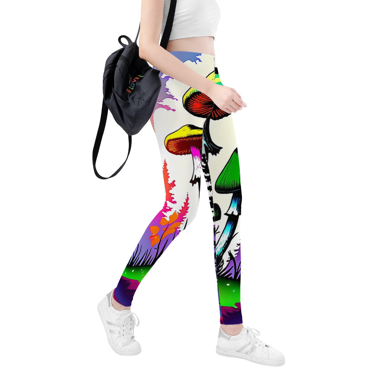 Custom Mushroom Print All-Over Print Yoga Leggings