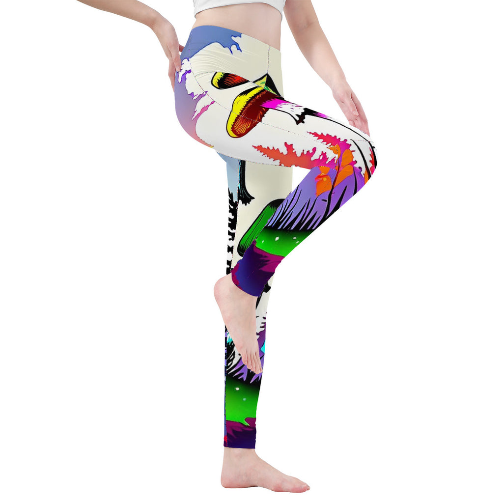 Custom Mushroom Print All-Over Print Yoga Leggings