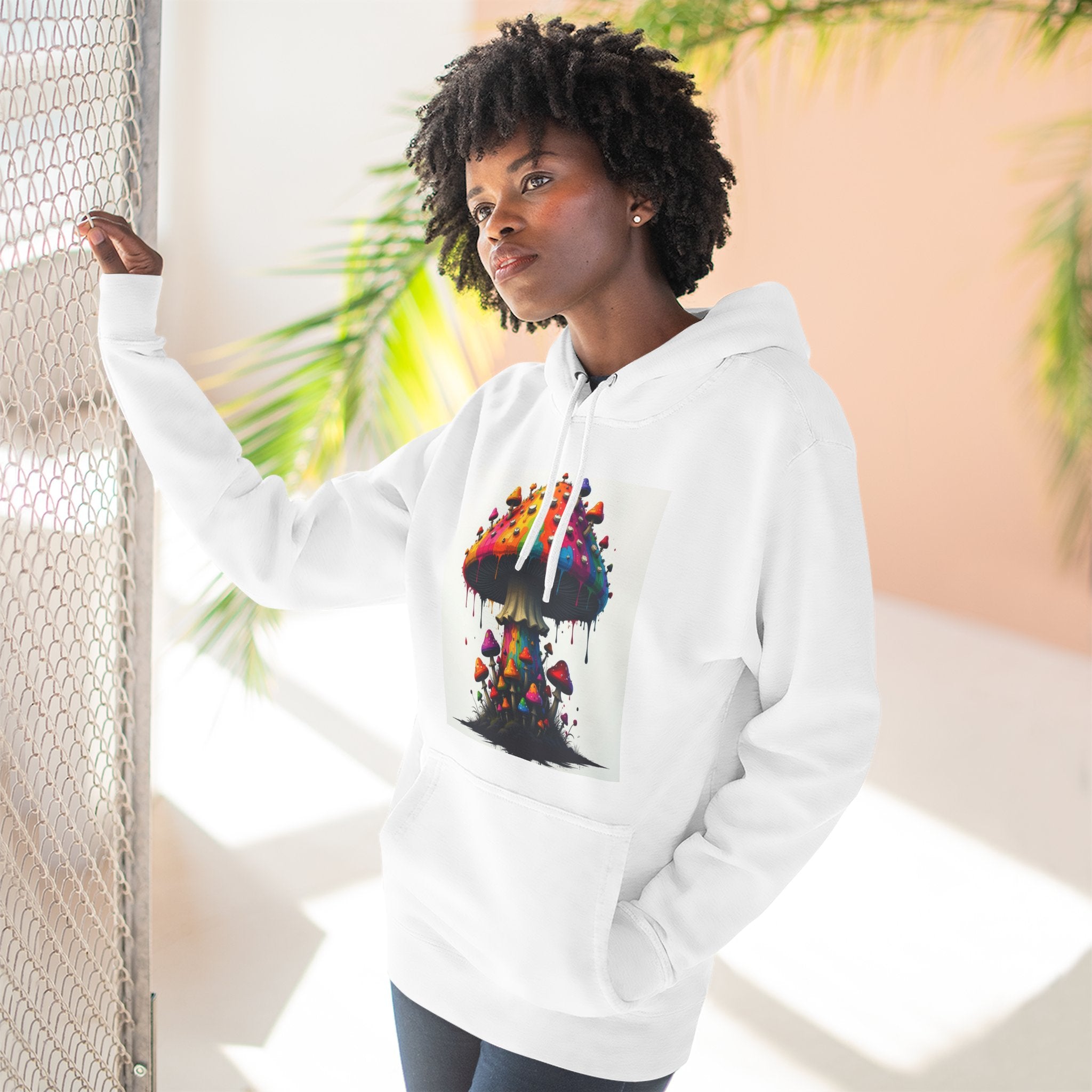 Sweat à Capuche Champignons — Pull Les cueilleurs colorés de la forêt