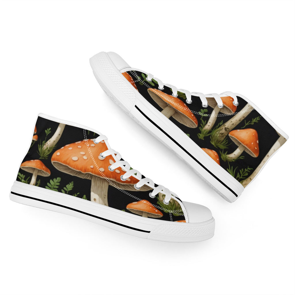 FWS High-Top Canvas Shoes With Customized Tongue - White