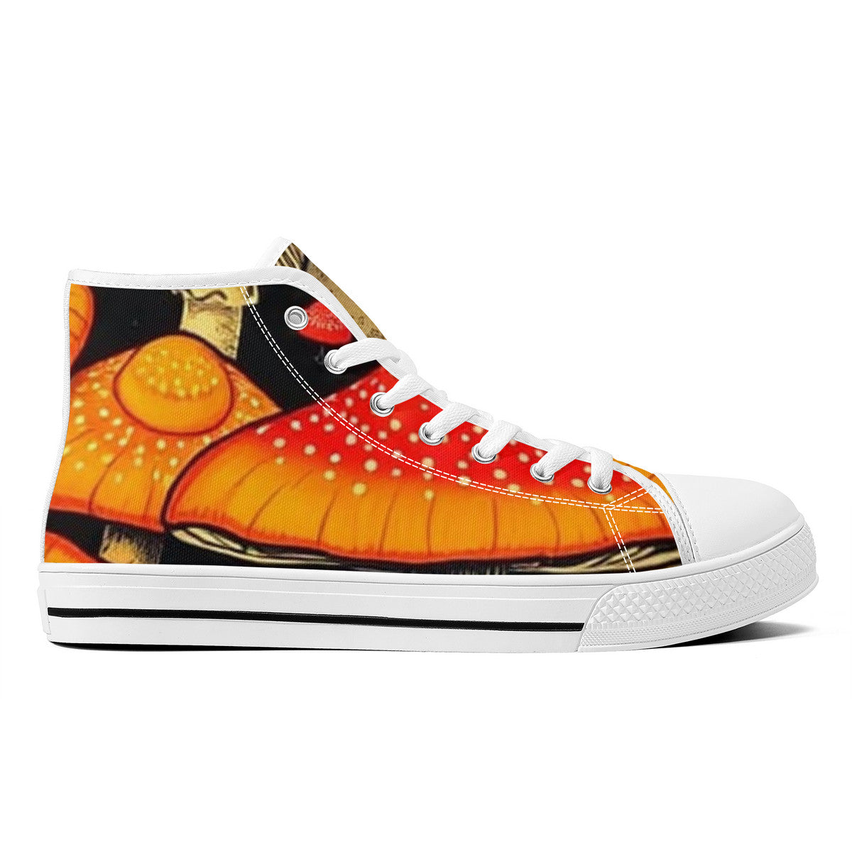 FWS High-Top Canvas Shoes With Customized Tongue - White