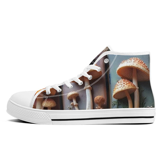 FWS High-Top Canvas Shoes With Customized Tongue - White