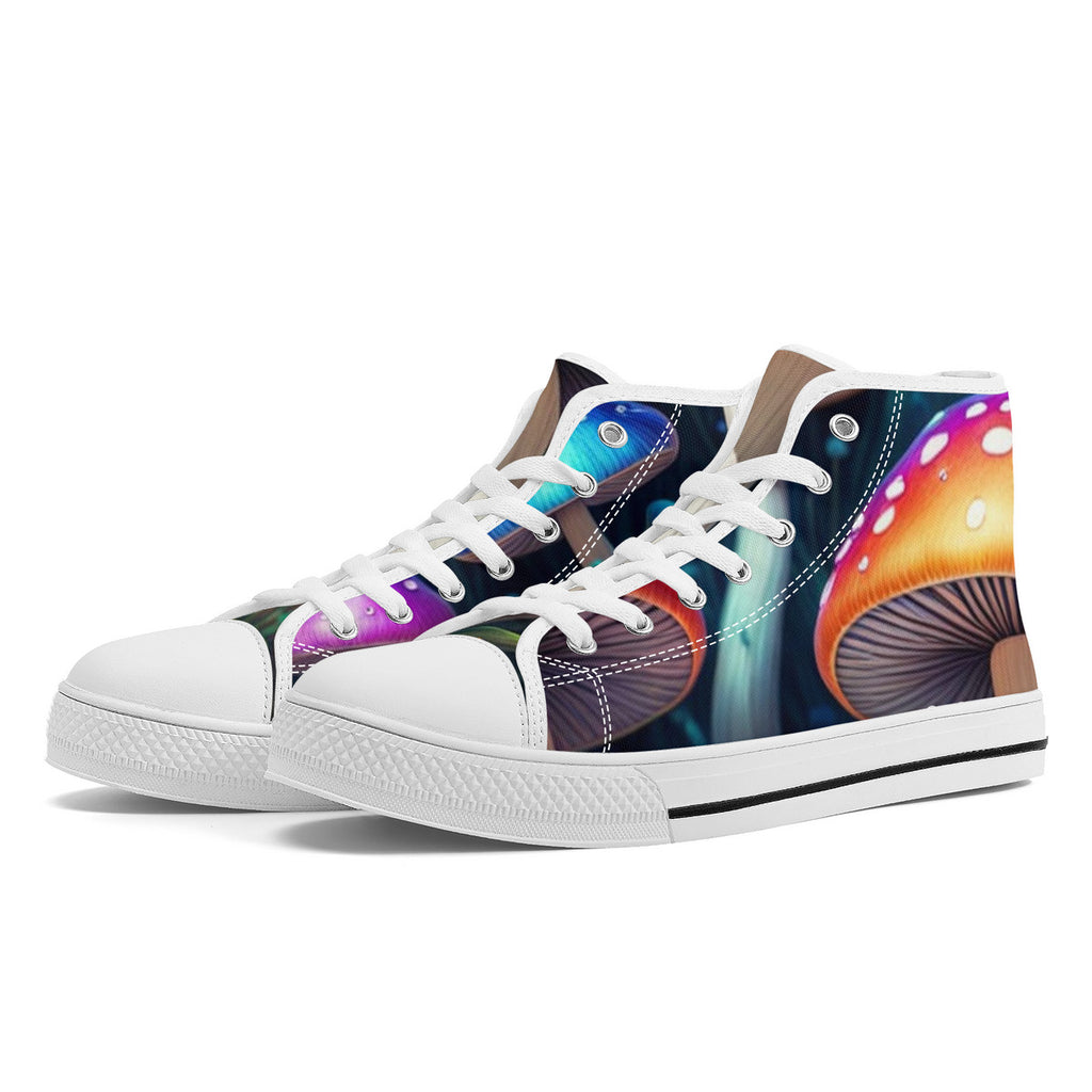FWS High-Top Canvas Shoes With Customized Tongue - White