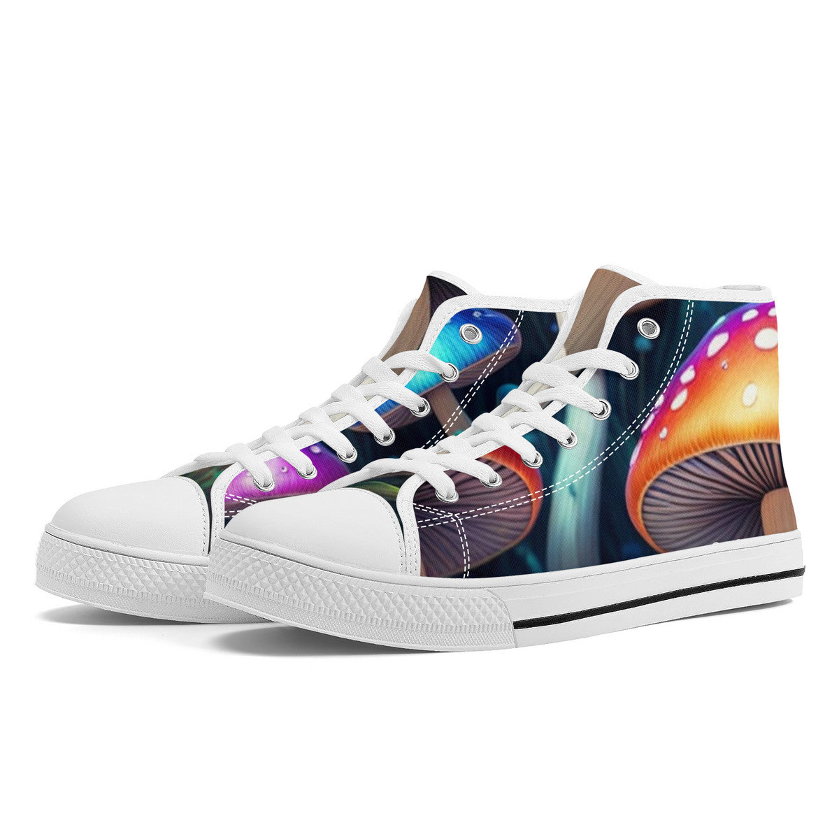 FWS High-Top Canvas Shoes With Customized Tongue - White