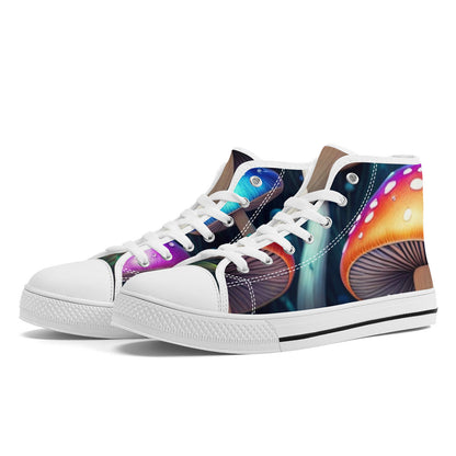 FWS High-Top Canvas Shoes With Customized Tongue - White