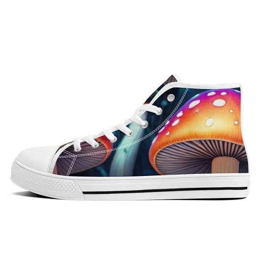 FWS High-Top Canvas Shoes With Customized Tongue - White