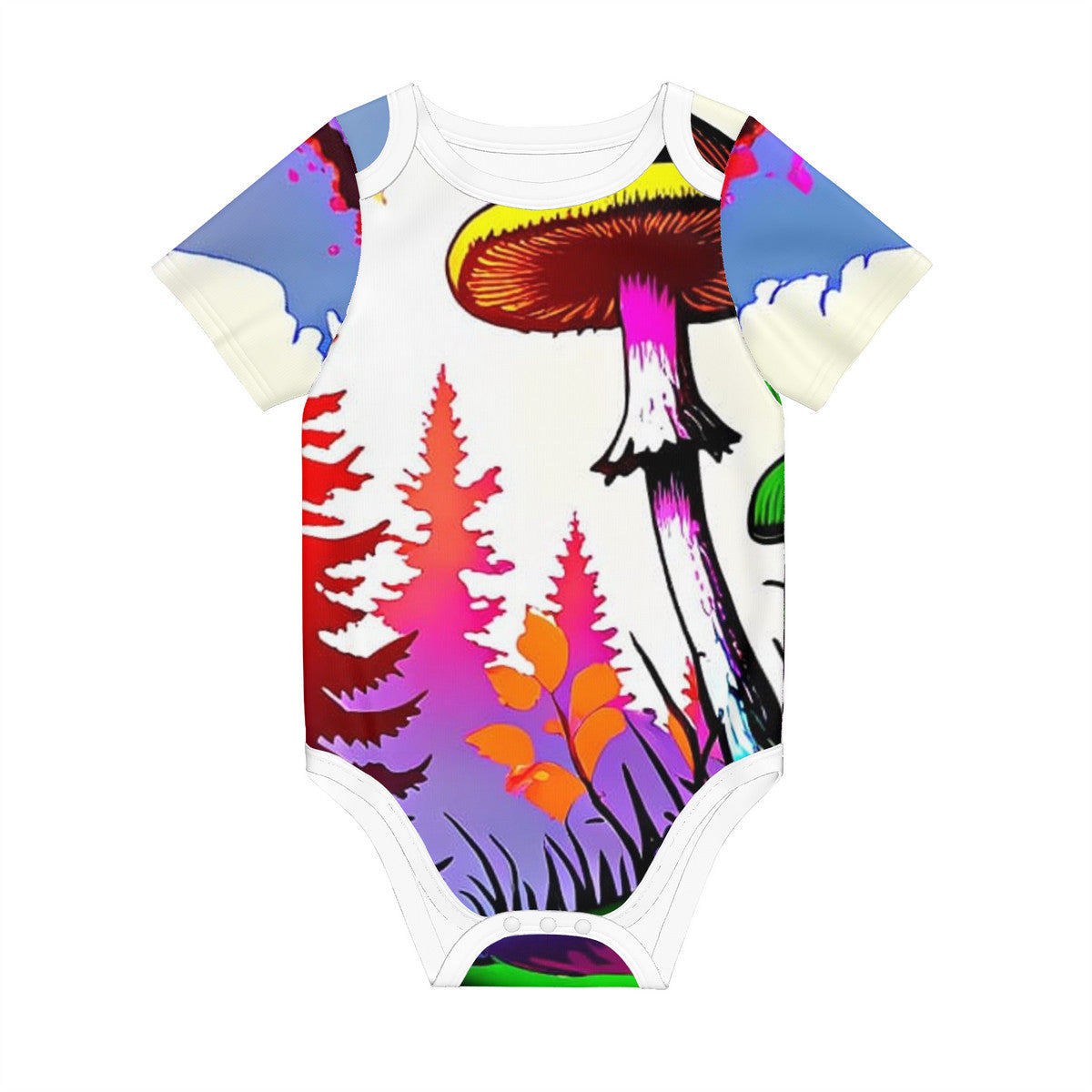 🍄✨ All-Over Print Short Sleeve Baby One-Piece🍄✨