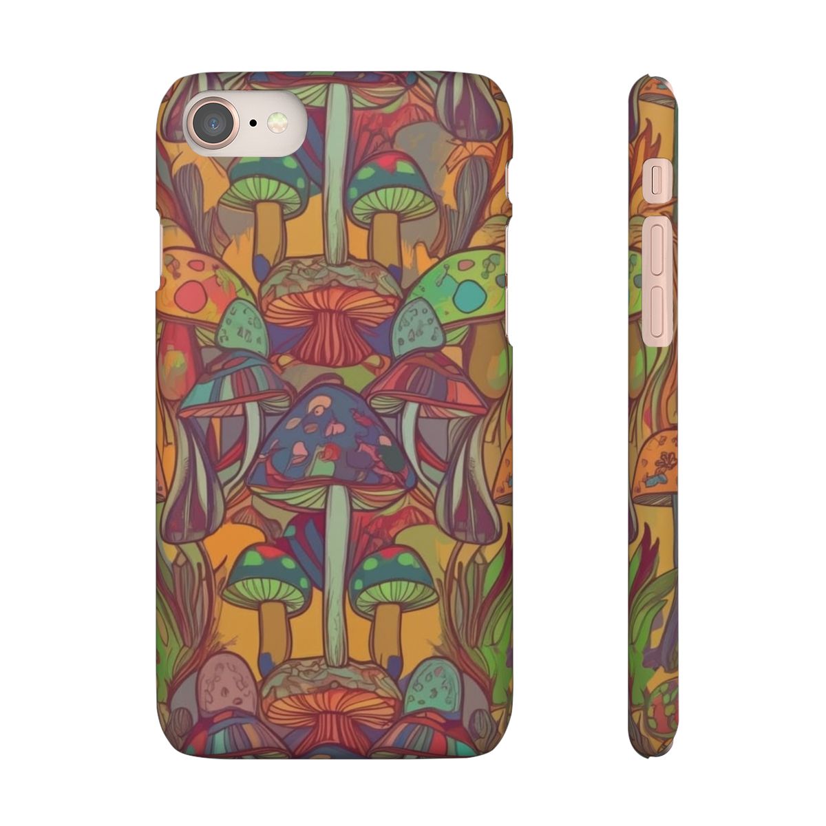 Colorful Mushroom Snap Phone Case, Unique Phone Cover, Eco-Friendly