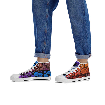 FWS High-Top Canvas Shoes With Customized Tongue - White