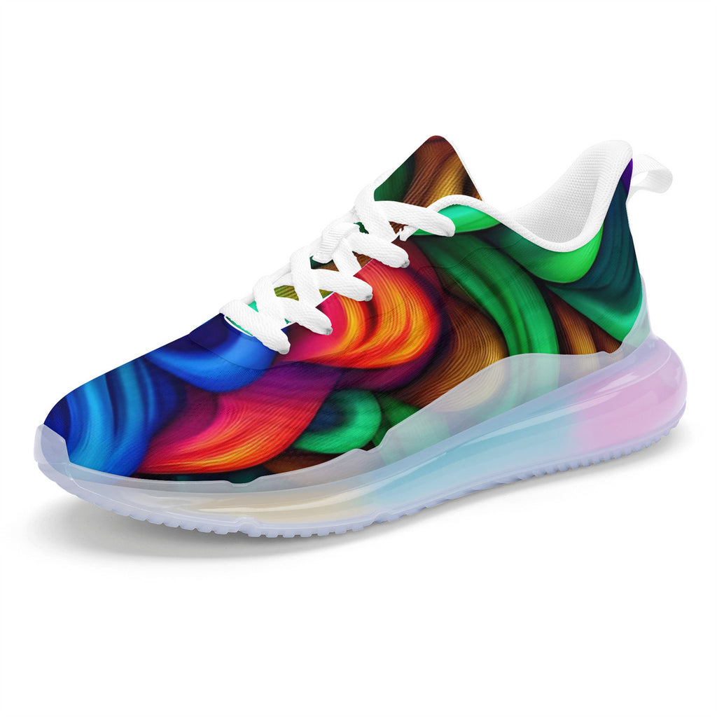 Custom Mushroom Print Women's Rainbow Atmospheric Cushion Running Shoes