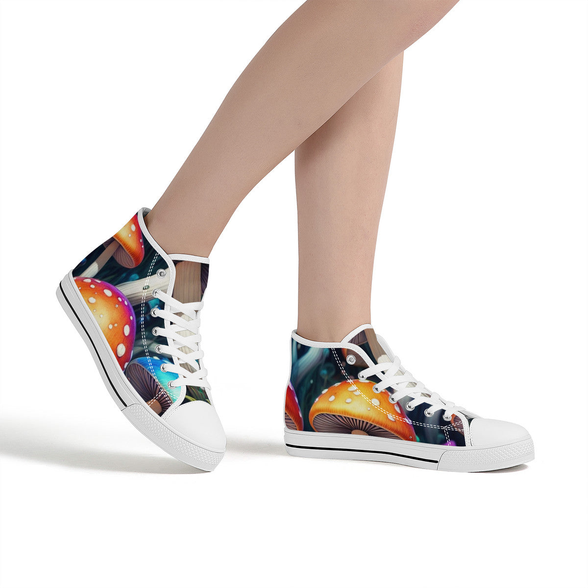 FWS High-Top Canvas Shoes With Customized Tongue - White