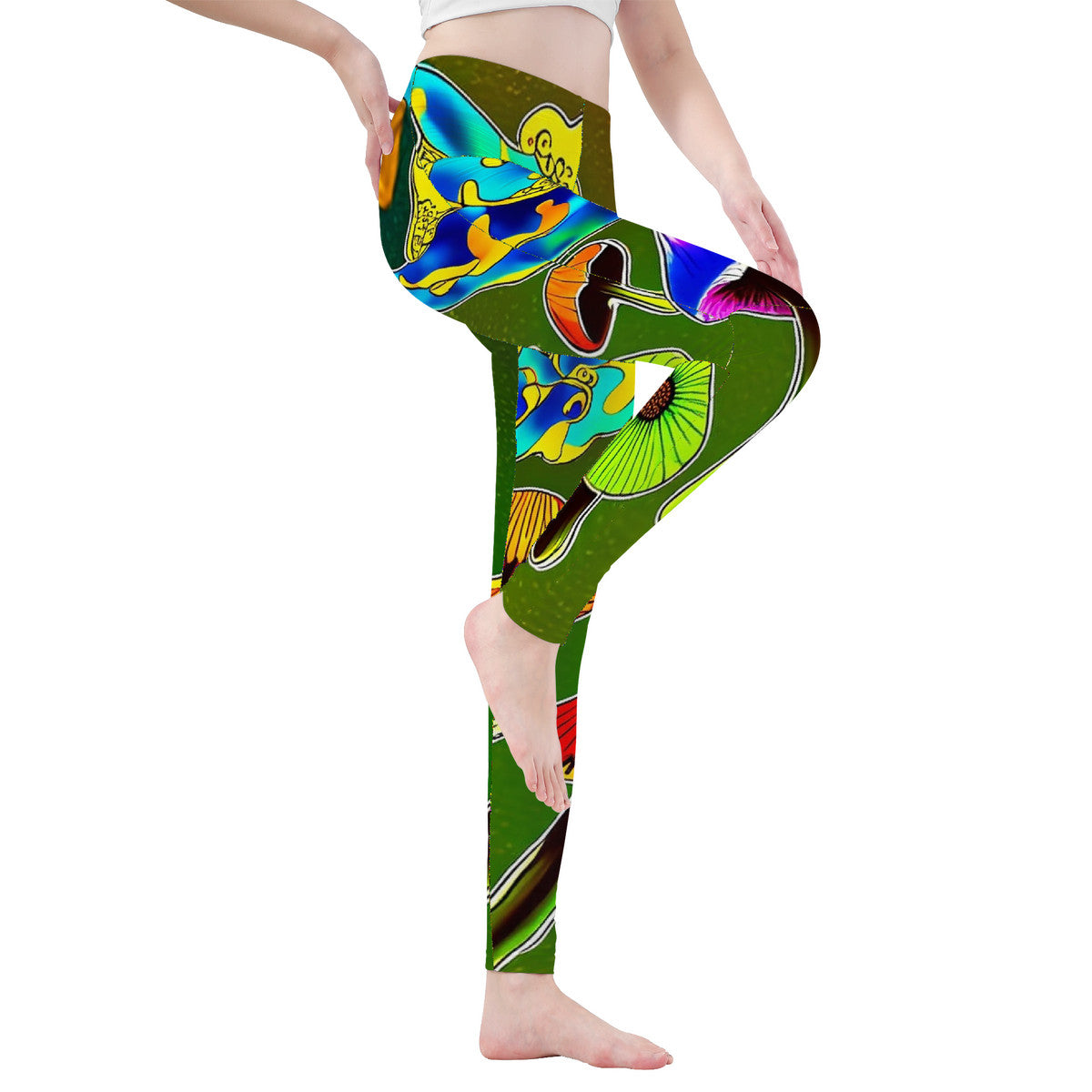 Custom Design Mushroom All-Over Print Yoga Leggings