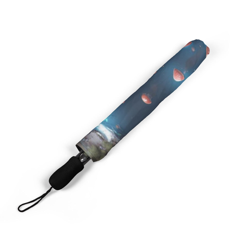 Foldable Umbrella — Enchanted Mushroom Pond Design (Semi‑Automatic)