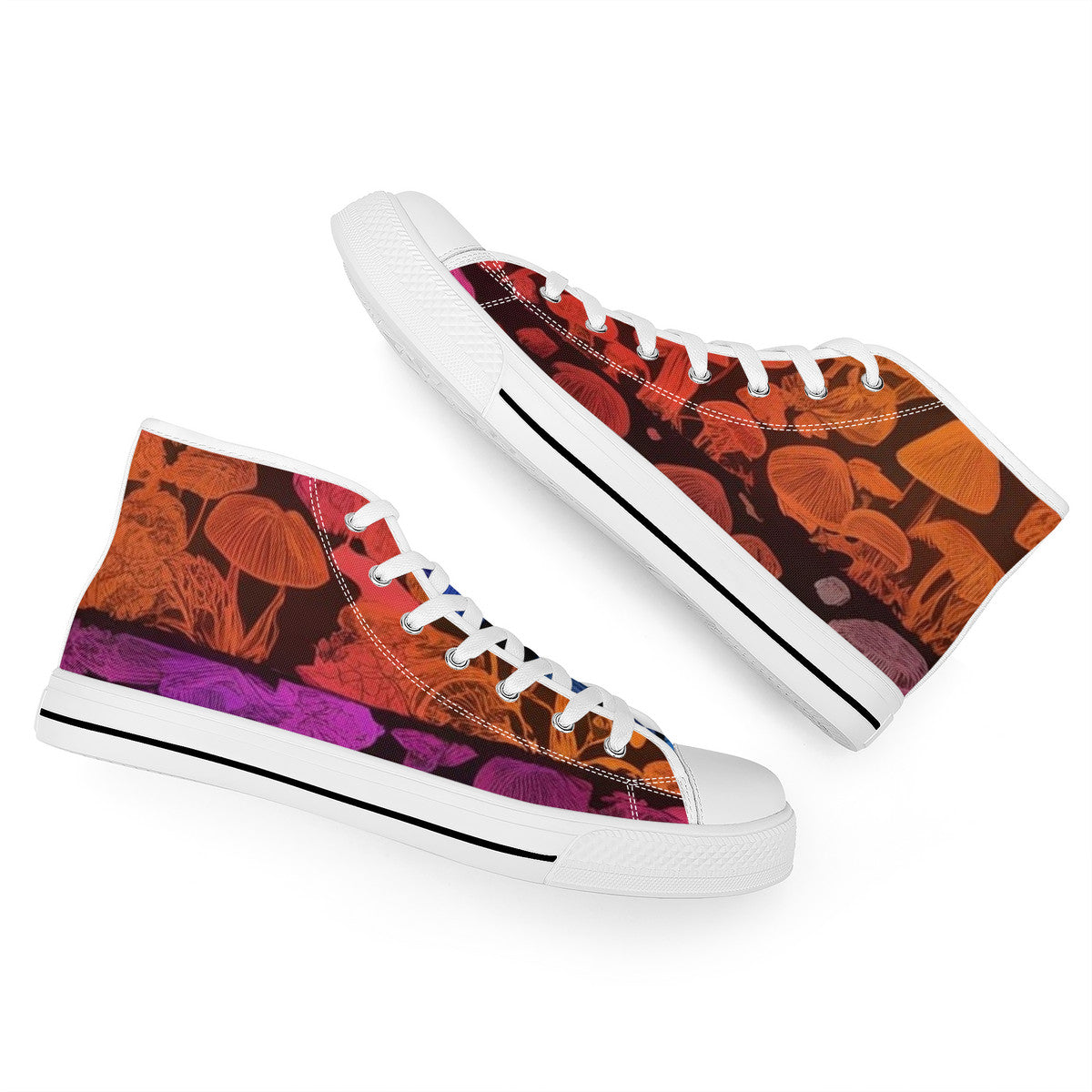 FWS High-Top Canvas Shoes With Customized Tongue - White