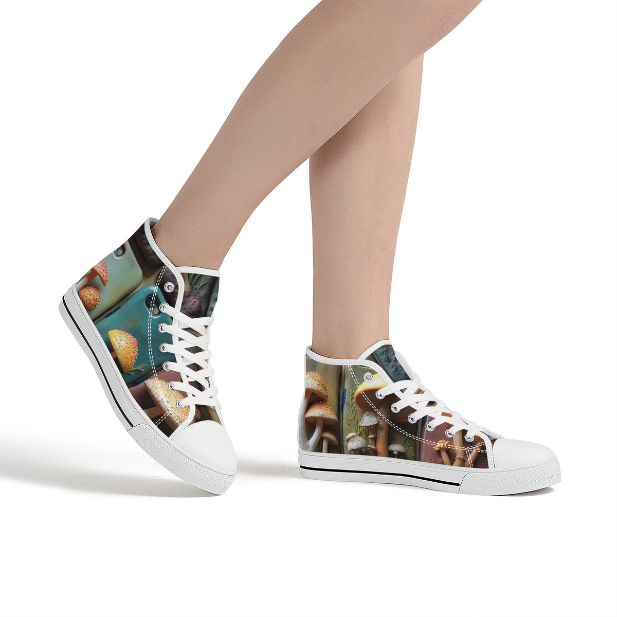 FWS High-Top Canvas Shoes With Customized Tongue - White
