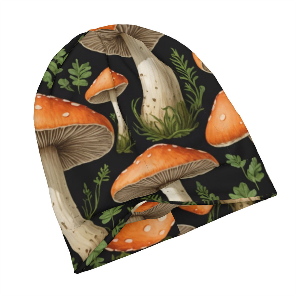 Custom Design Mushroom Print Adult Knitted Beanie - Versatile Cap Perfect For Both Men & Women