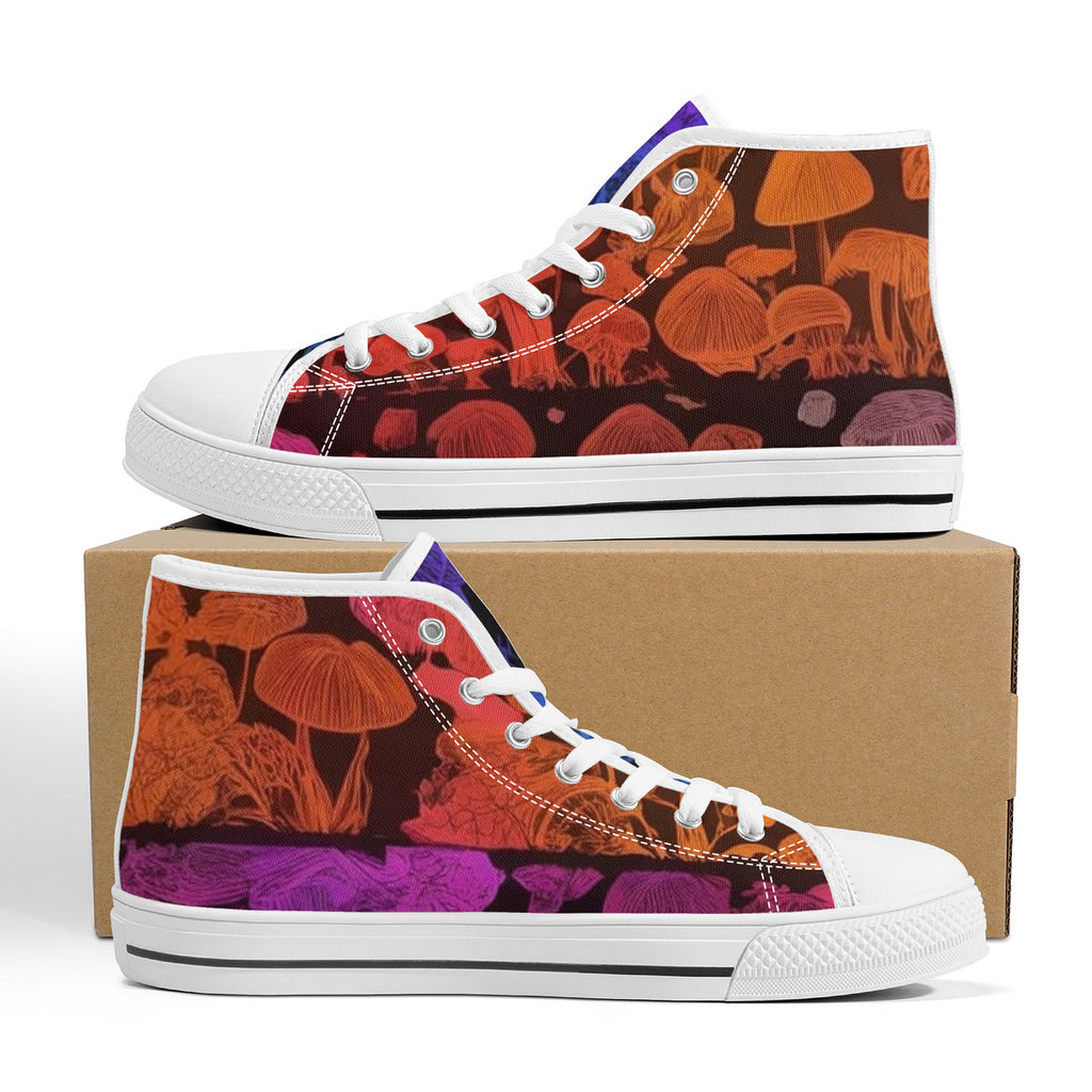 FWS High-Top Canvas Shoes With Customized Tongue - White