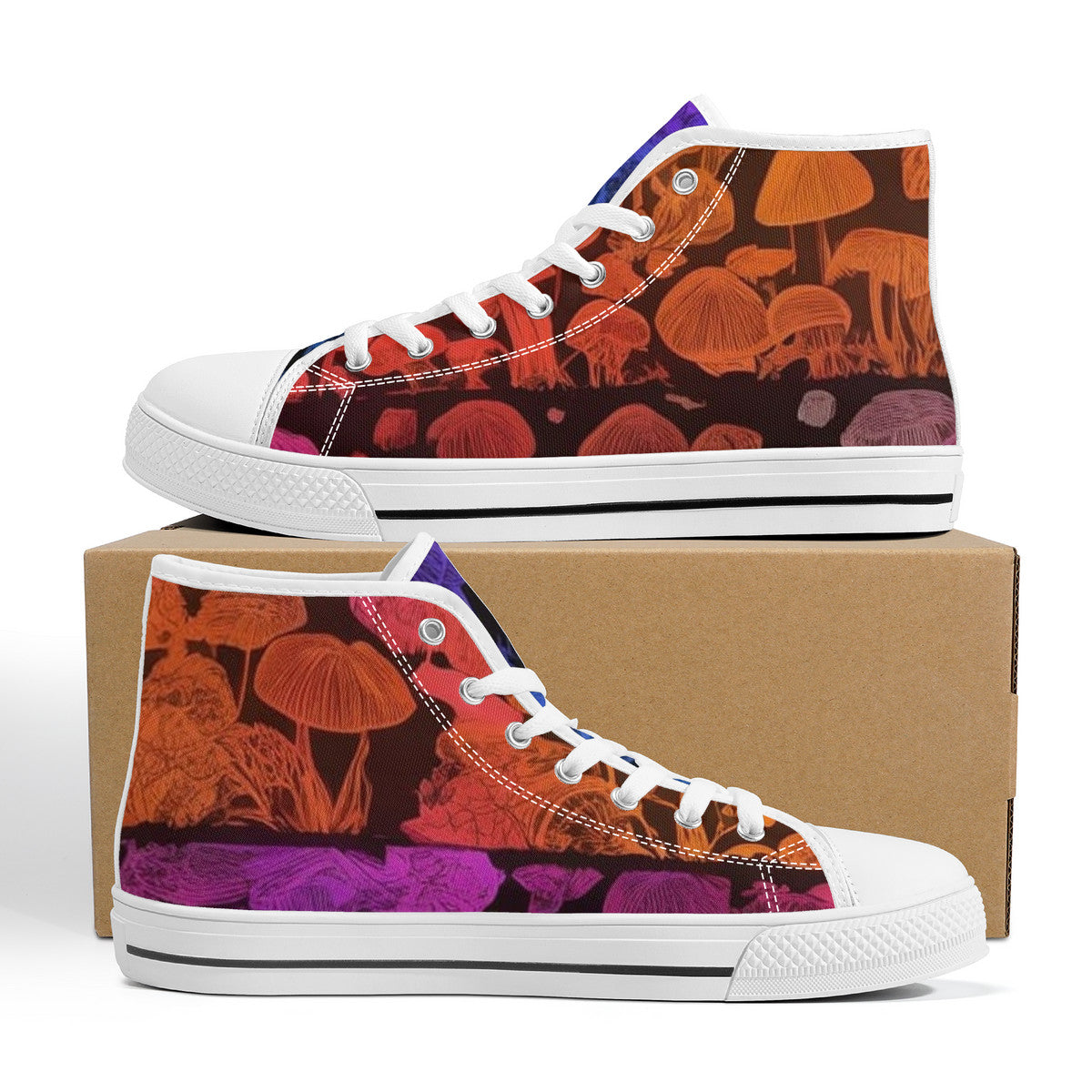 FWS High-Top Canvas Shoes With Customized Tongue - White