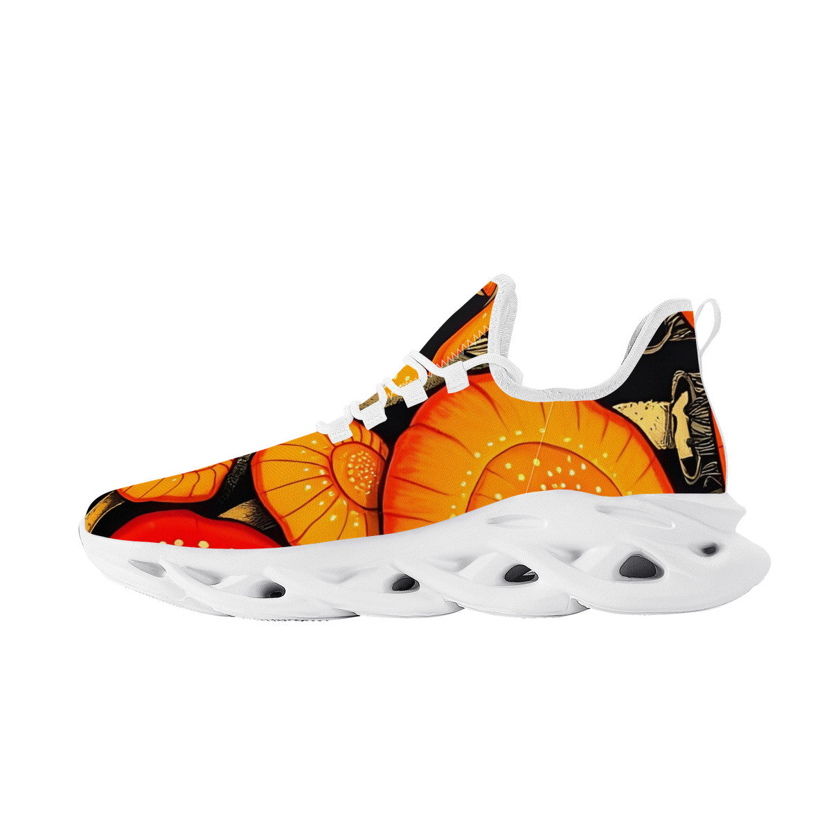 Mushroom Custom Design print Flex Control Sneaker - White Sole