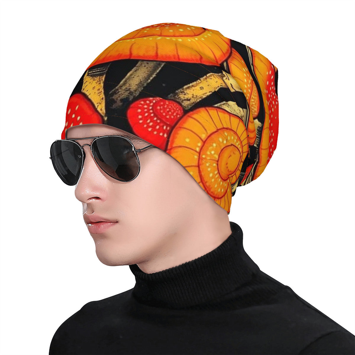 Mushroom Design Custom Adult Knitted Beanie, Is Perfect For Both Men & Women