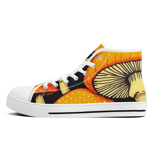 FWS High-Top Canvas Shoes With Customized Tongue - White