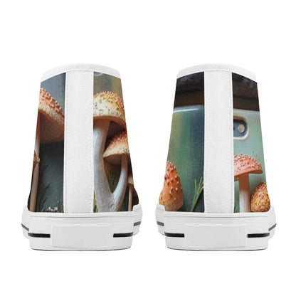 FWS High-Top Canvas Shoes With Customized Tongue - White