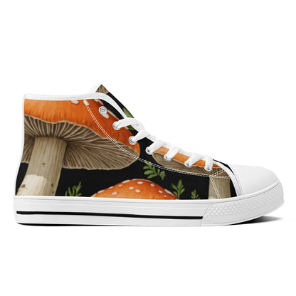 FWS High-Top Canvas Shoes With Customized Tongue - White