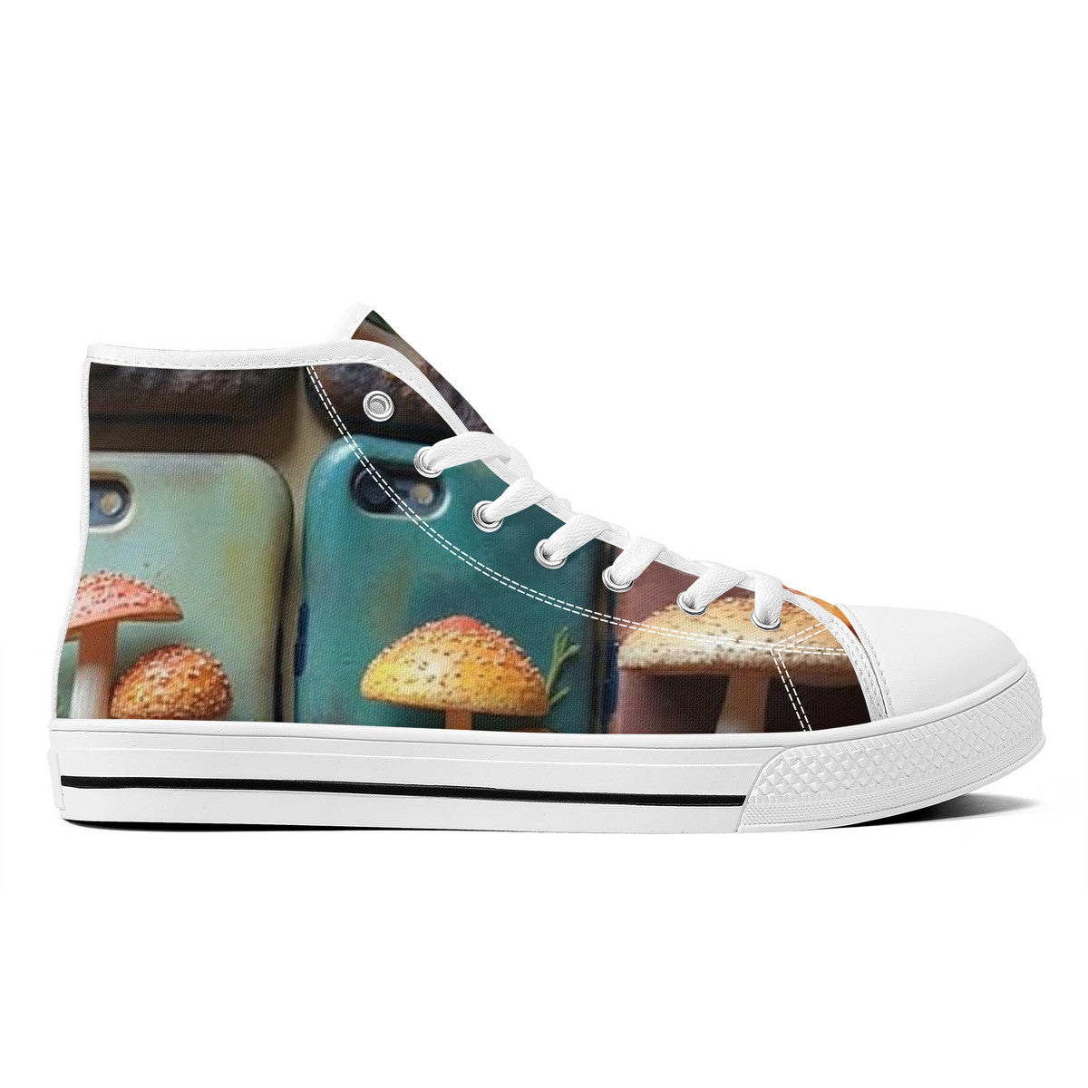 FWS High-Top Canvas Shoes With Customized Tongue - White