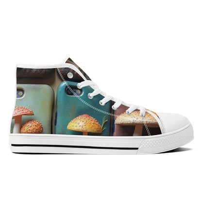 FWS High-Top Canvas Shoes With Customized Tongue - White