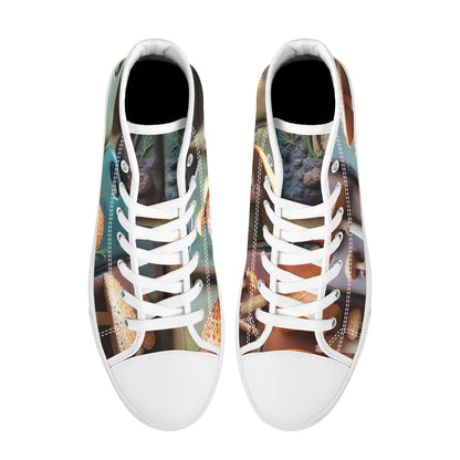 FWS High-Top Canvas Shoes With Customized Tongue - White