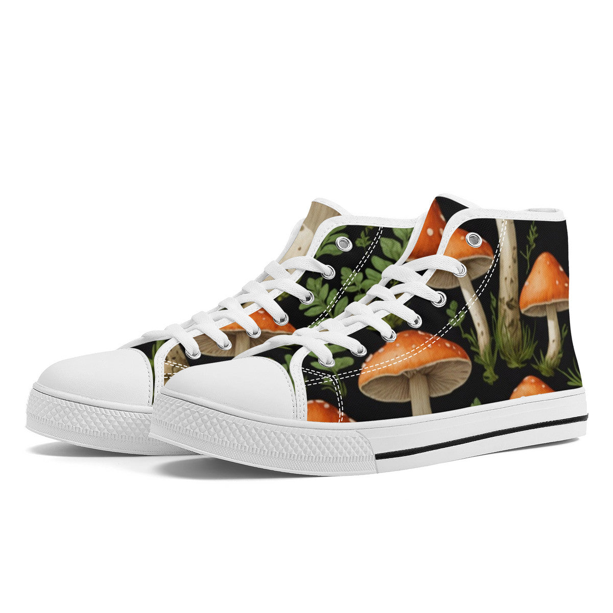 FWS High-Top Canvas Shoes With Customized Tongue - White