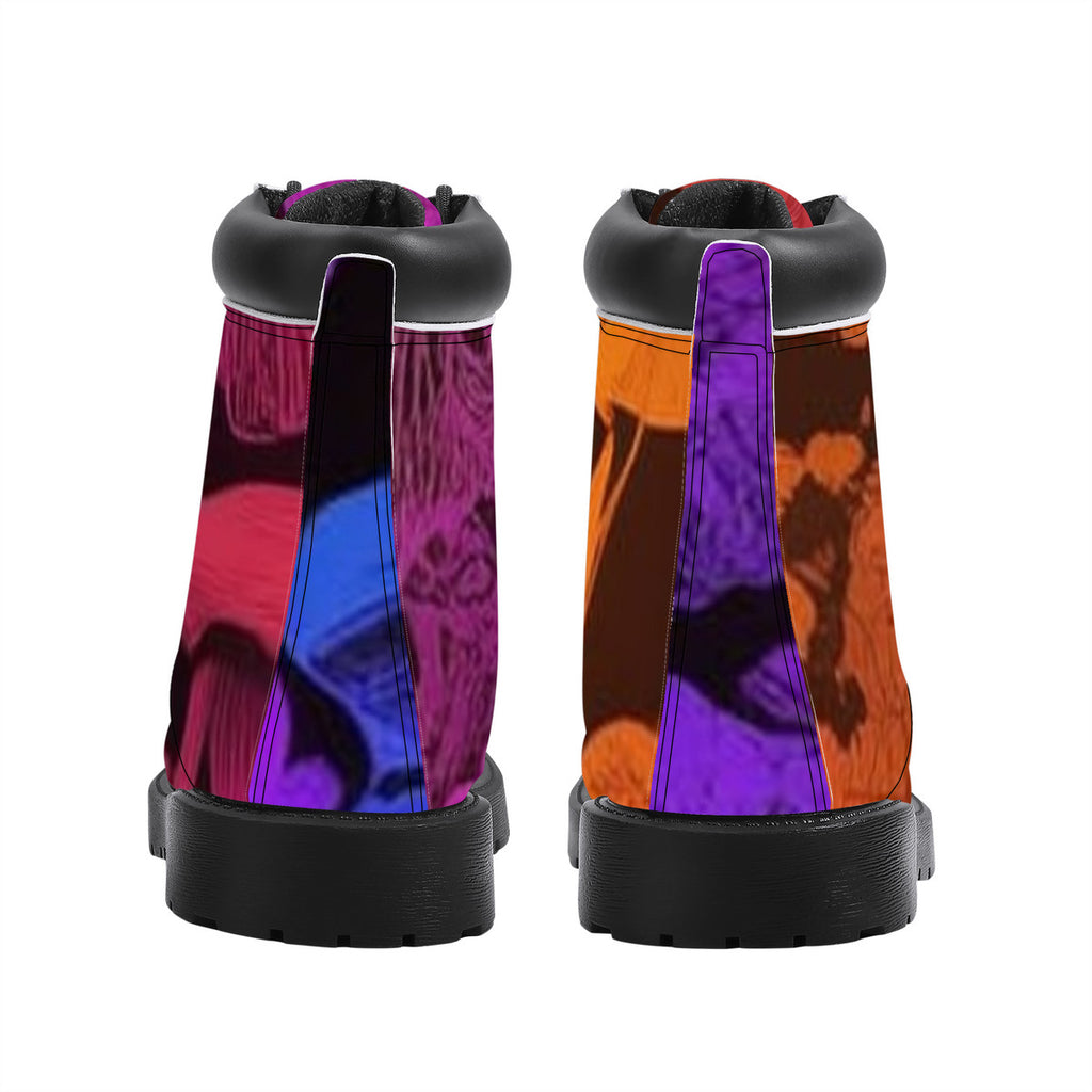 Rainbow Synthetic Leather Boots - Vegan Waterproof All-Season Boots | Piper's Shroom Works