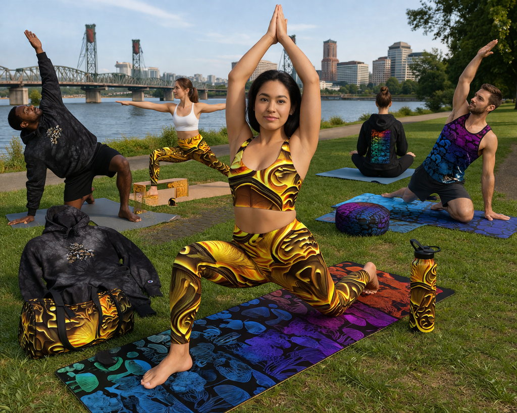 Custom Mushroom Design Yoga Mat