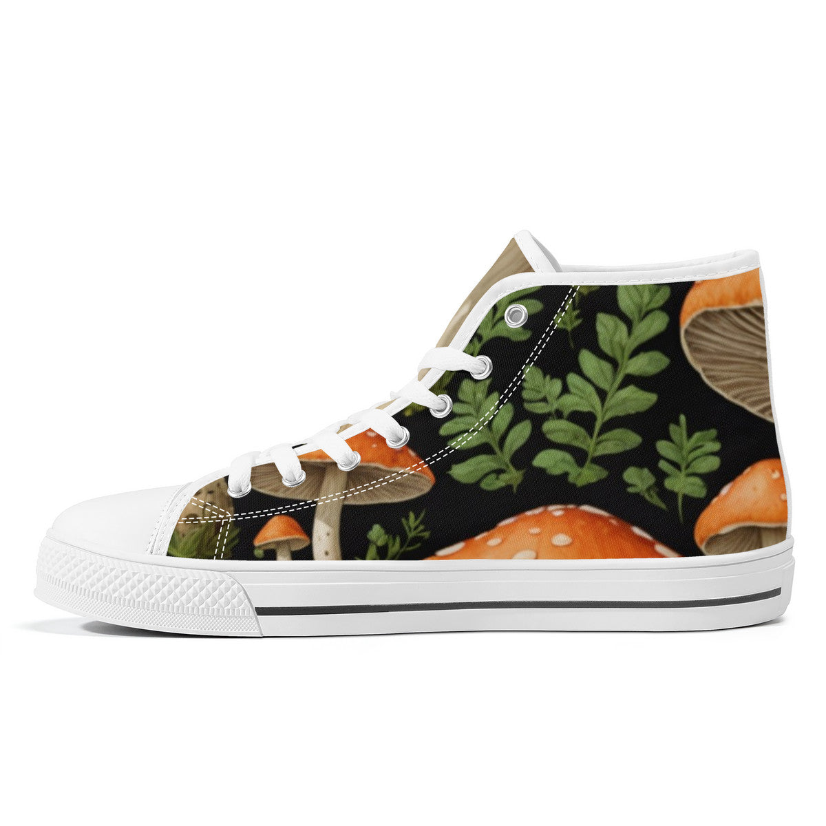 FWS High-Top Canvas Shoes With Customized Tongue - White