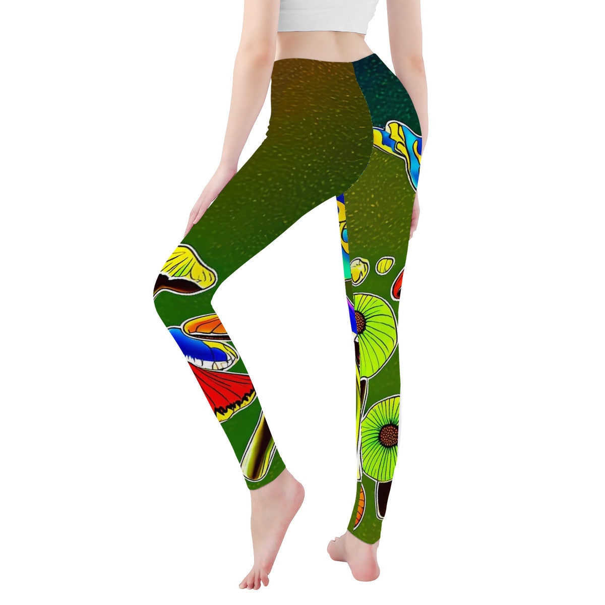 Custom Design Mushroom All-Over Print Yoga Leggings