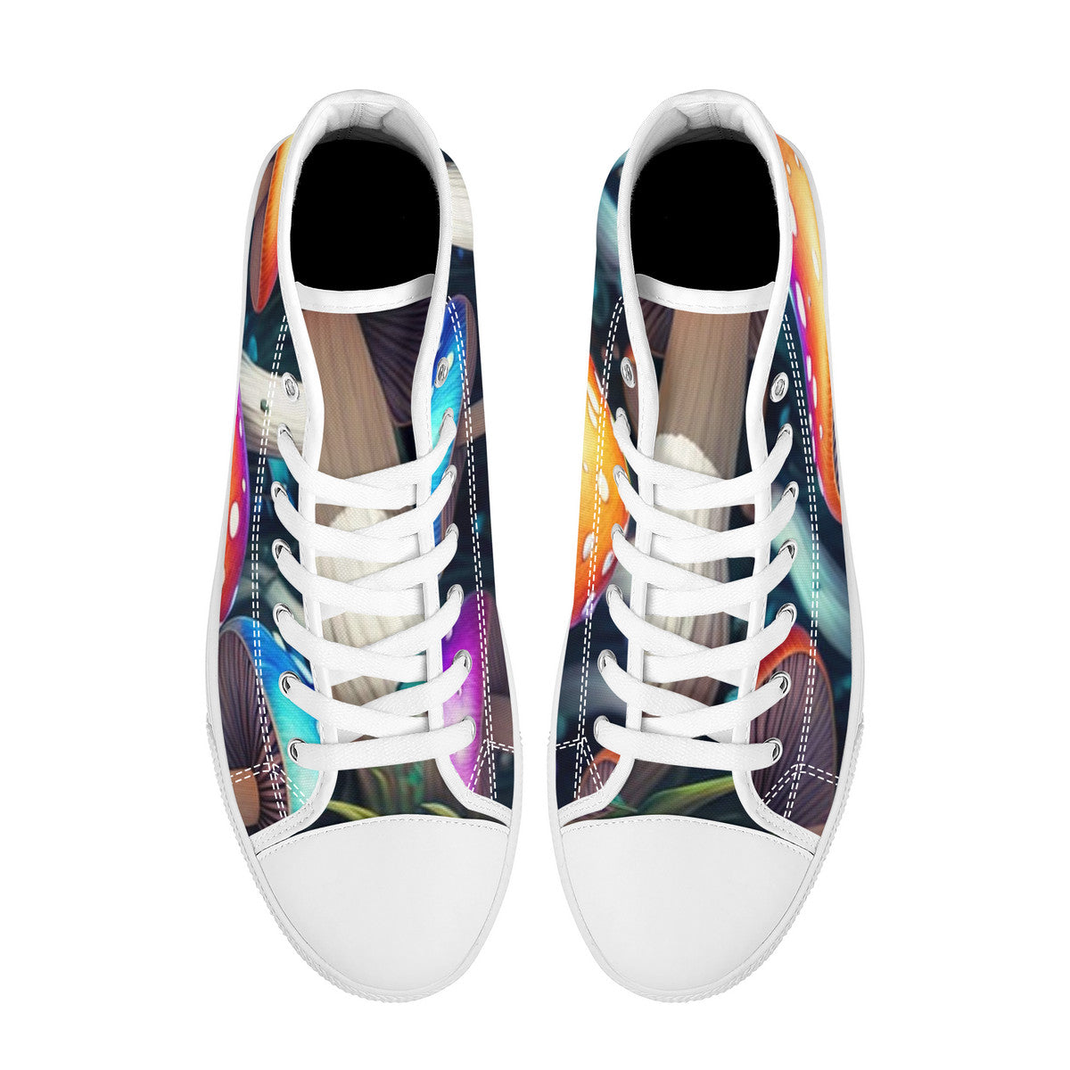 FWS High-Top Canvas Shoes With Customized Tongue - White
