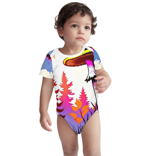 🍄✨ All-Over Print Short Sleeve Baby One-Piece🍄✨