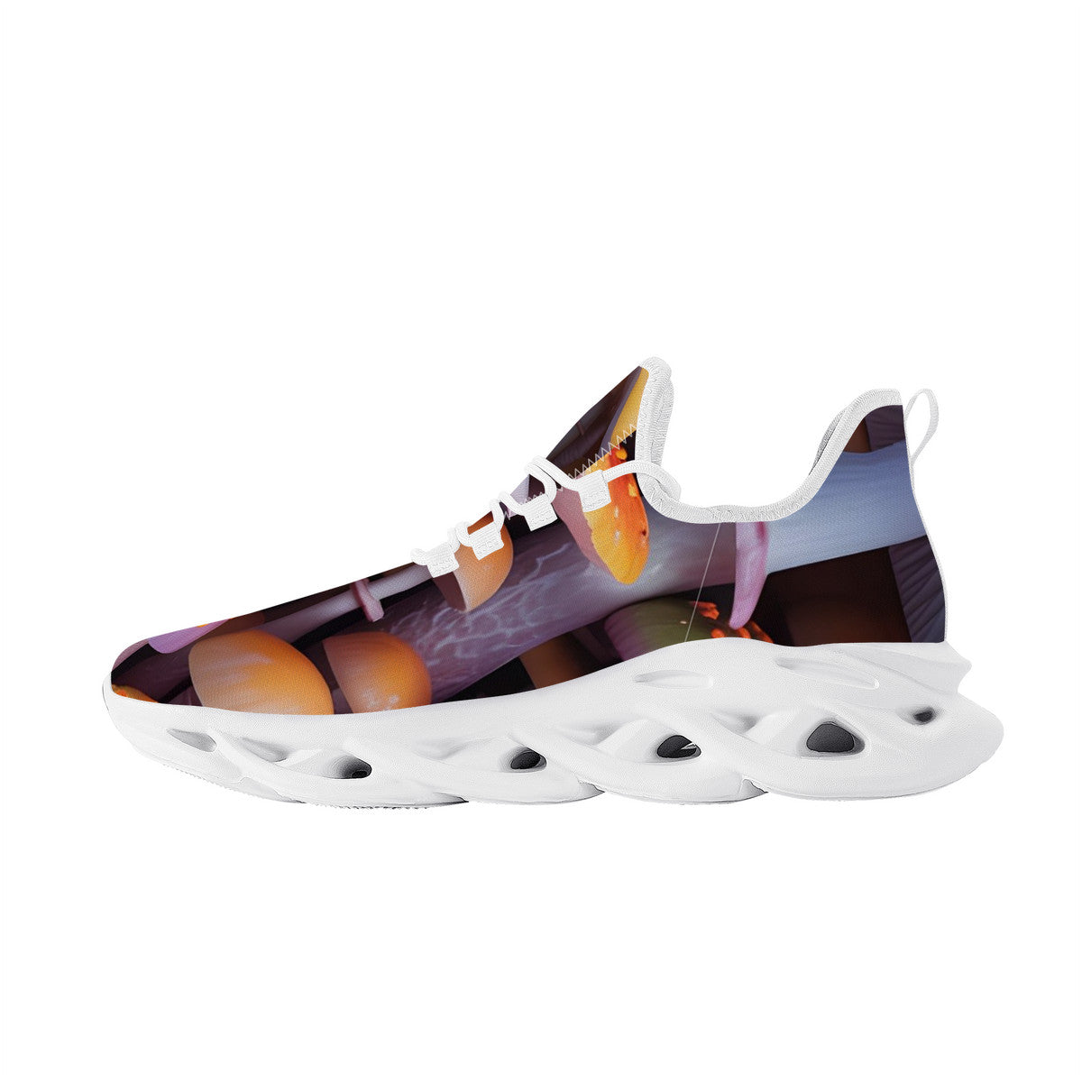 Custom Design Mushroom Print Flex Control Sneaker - White