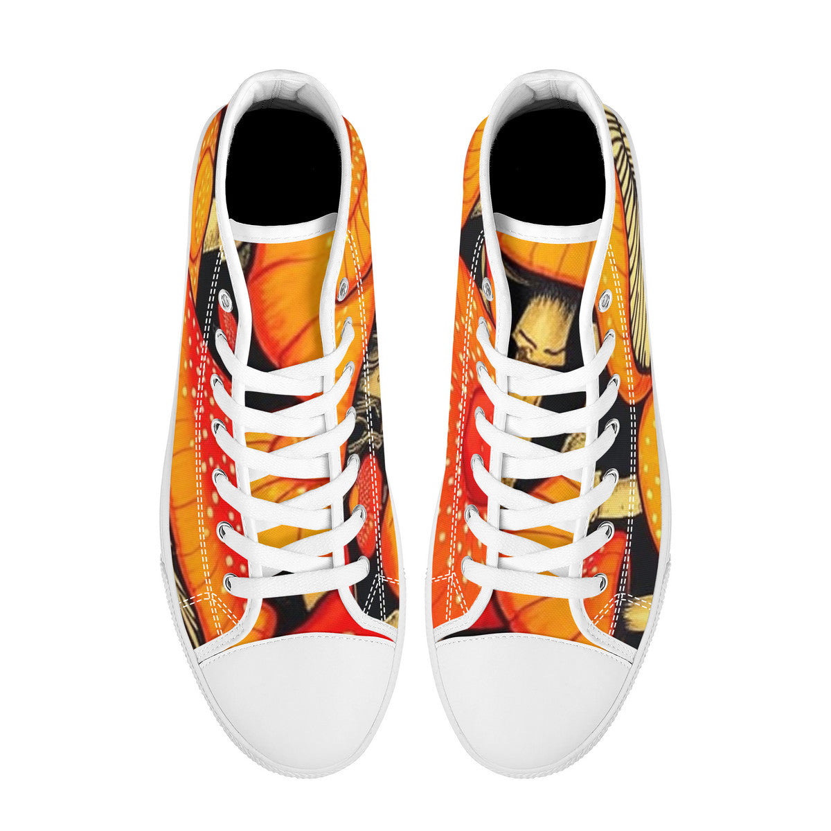 FWS High-Top Canvas Shoes With Customized Tongue - White