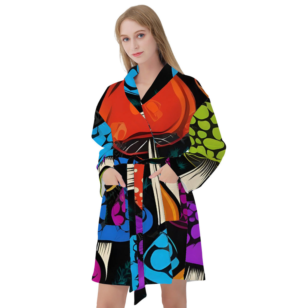 Bright Color Custom Mushroom Design Bath Robes