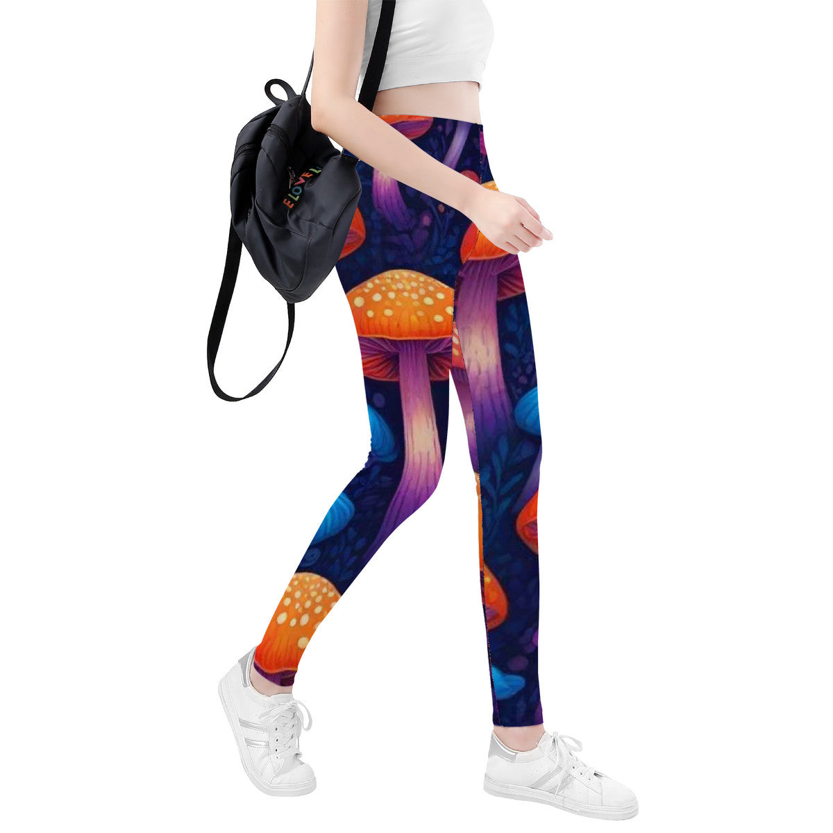 Custom Mushroom Design All-Over Print Yoga Leggings
